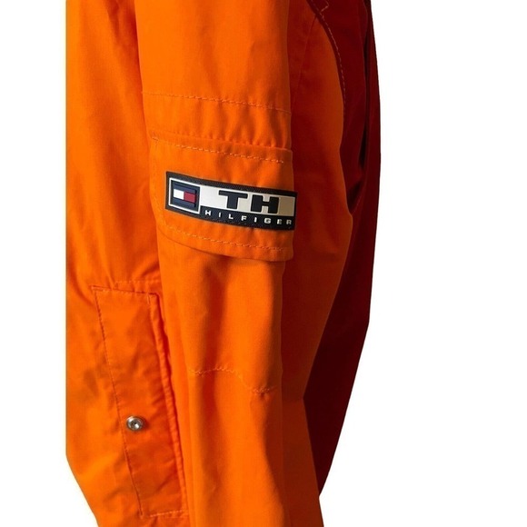 80s RARE Tommy Hilfiger Colorblock Jacket Vintage Retro Men’s XL Orange Red - Picture 11 of 13